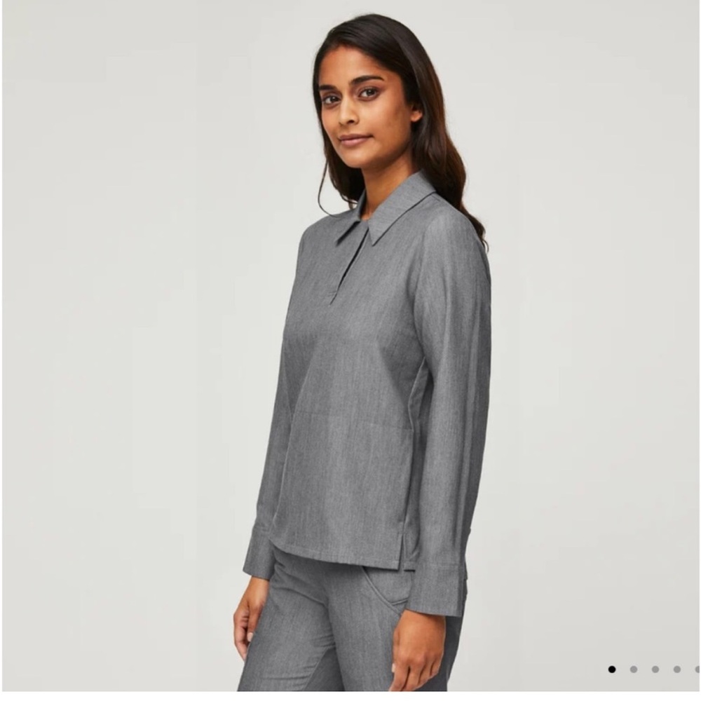 Figs nala polo long sleeve top XS